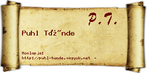 Puhl Tünde névjegykártya